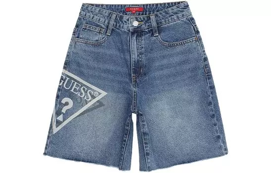 Джинсовые шорты женские светло-голубые Guess