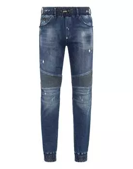Джинсовые спортивные брюки PHILIPP PLEIN, цвет blue shark