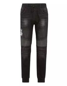 Джинсовые спортивные брюки PHILIPP PLEIN, цвет full metal