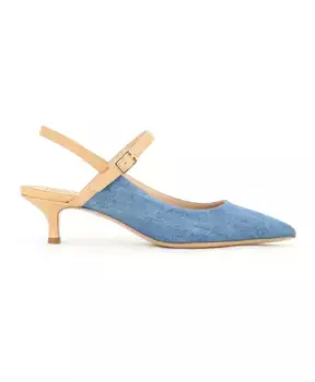 Джинсовые туфли на каблуке и остроконечном носке Fabio Rusconi, синий