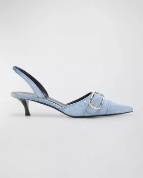 Джинсовые туфли Voyou с ремешком на пятке и пряжкой Givenchy, цвет -Medium Blue