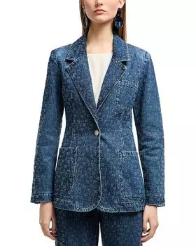 Джинсовый блейзер с камнями Emporio Armani, синий