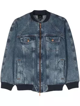 Джинсовый бомбер на молнии Armani Exchange, синий