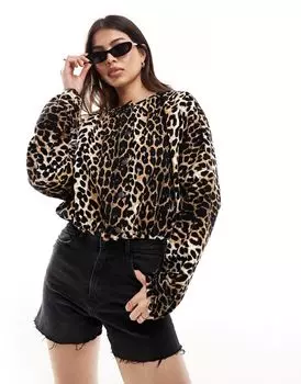 Джинсовый бомбер с леопардовым принтом ASOS DESIGN