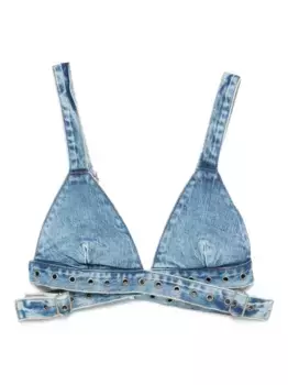Джинсовый бюстгальтер-бралетт Chroma с пряжками Ksubi, синий