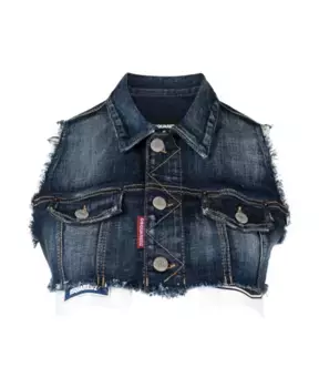 Джинсовый кардиган без рукавов необработанного кроя Dsquared2, синий
