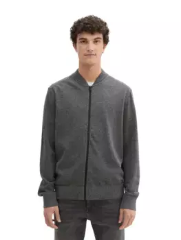 Джинсовый кардиган TOM TAILOR на молнии Tom Tailor Denim, цвет Grey Tonal Mouline