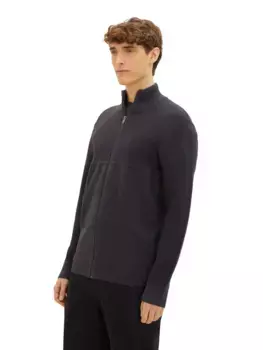Джинсовый кардиган TOM TAILOR с воротником стойкой и молнией Tom Tailor Denim, серый