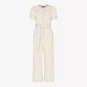 Джинсовый комбинезон alana с короткими рукавами Whistles, бежевый