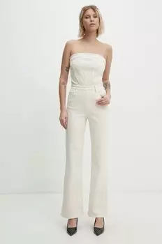 Джинсовый комбинезон Answear Lab, бежевый