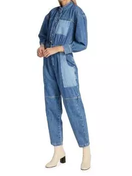 Джинсовый Комбинезон BA&amp;SH Quincy с цветными блоками, indigo