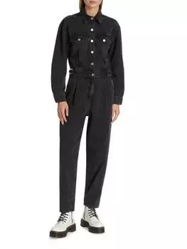 Джинсовый комбинезон Ballon в стиле милитари 7 For All Mankind, цвет Night Iris