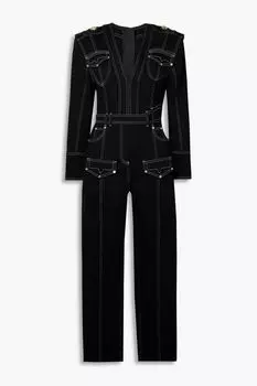 Джинсовый комбинезон BALMAIN, черный