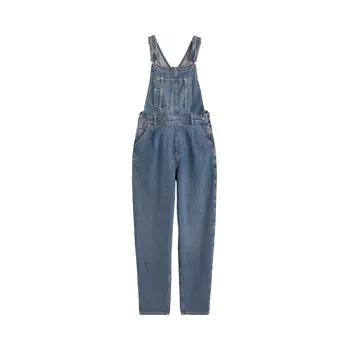 Джинсовый комбинезон H&amp;M Mom Fit Denim, темно-синий