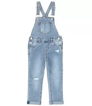 Джинсовый комбинезон из эластичного денима Levi's для маленьких девочек 4–6X лет, синий