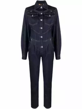 Джинсовый комбинезон кроя слим Philipp Plein, синий