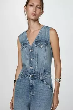 Джинсовый комбинезон Mango, темно-синий