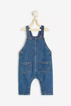 Джинсовый комбинезон на подкладке H&M, синий