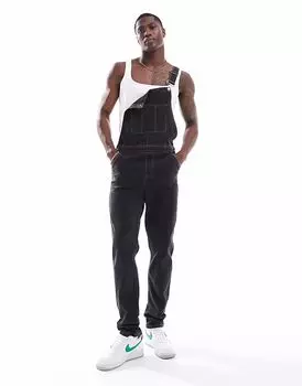 Джинсовый комбинезон облегающего кроя ASOS DESIGN черного цвета