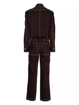 Джинсовый комбинезон с декоративной строчкой Stella McCartney, фиолетовый