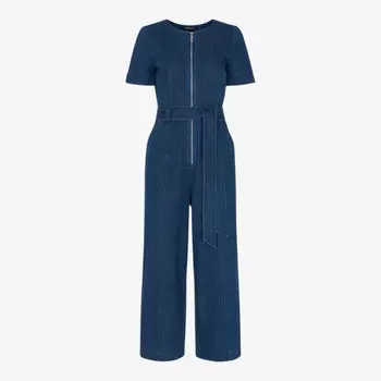 Джинсовый комбинезон с короткими рукавами на молнии Whistles, синий