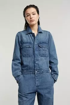 Джинсовый комбинезон с пуговицами G-STAR, пыльно-синий