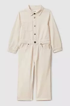 Джинсовый комбинезон с широкими штанинами Aubrey Reiss, экрю