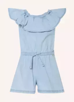 Джинсовый комбинезон с воланами Koko Noko, синий