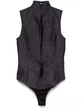 Джинсовый комбинезон с вырезами Mugler, синий