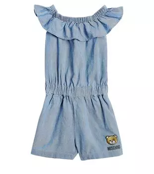 Джинсовый комбинезон с вышивкой Moschino, синий