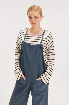 Джинсовый комбинезон с завязкой Monki, синий
