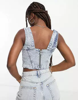 Джинсовый корсет Allsaints Charli средней стирки