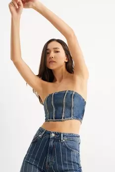 Джинсовый корсет Clockhouse, синий