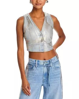 Джинсовый корсет Levi's Mona с оптическим жилетом, серебряный