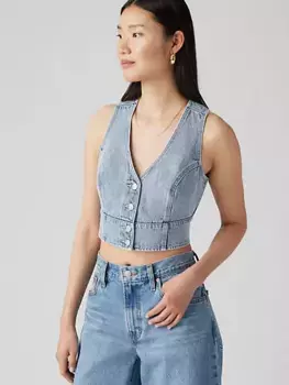 Джинсовый корсетный топ Mona Levi's, цвет Kind Of Fun - Light Wash