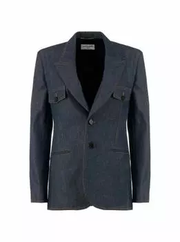 Джинсовый однобортный жакет Saint Laurent