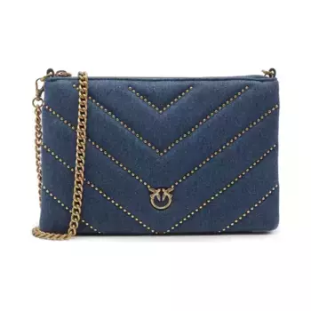 Джинсовый плоский клатч + заклепки Pinko, синий