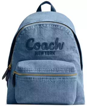 Джинсовый рюкзак среднего размера Cargo COACH, синий