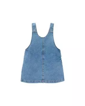 Джинсовый сарафан для девочки на регулируемых бретелях KNOT, синий