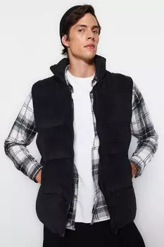 Джинсовый стеганый жилет Trendyol, черный