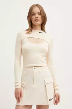 Джинсовый свитер Карла Лагерфельда Karl Lagerfeld Jeans, бежевый