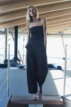 Джинсовый топ-бандо ZARA, синий