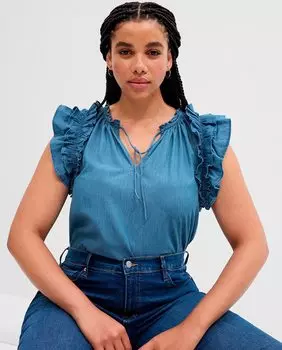 Джинсовый топ без рукавов Gap, синий