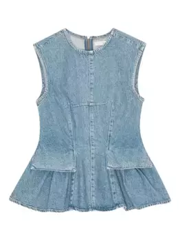 Джинсовый топ без рукавов с баской REMAIN, синий