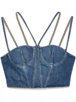 Джинсовый топ-бюстье Nensi Dojaka, синий