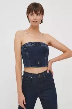 Джинсовый топ Calvin Klein Jeans, темно-синий