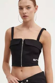 Джинсовый топ Karl Lagerfeld Jeans, черный