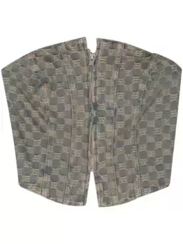 Джинсовый топ-корсет с монограммой MISBHV, синий