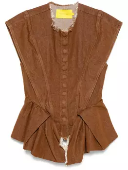 Джинсовый топ Marques'Almeida, коричневый