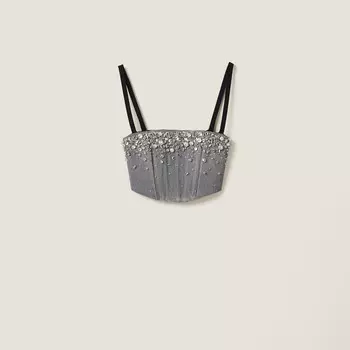 Джинсовый топ Miu Miu, серый
